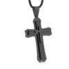 Collier pendentif croix de chevalier noir punk pour hommes, amulette décontractée à la mode, cadeau de bijoux