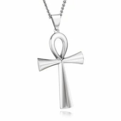 Collier pendentif croix de chevalier noir punk pour hommes, amulette décontractée à la mode, cadeau de bijoux
