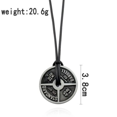 Collier pendentif haltère pour homme, plaques de levage, punk, vintage, fitness, gym, sport, bijoux, cadeau, tendance de la mode