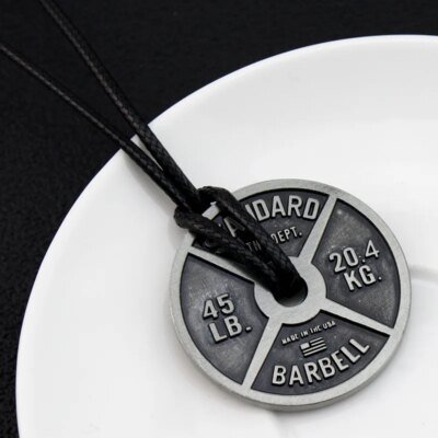 28318-31ef46.jpg Collier pendentif haltère pour homme, plaques de levage, punk, vintage, fitness, gym, sport, bijoux, cadeau, tendance de la mode