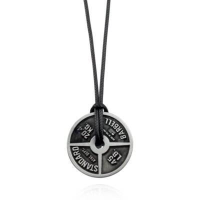 Collier pendentif haltère pour homme, plaques de levage, punk, vintage, fitness, gym, sport, bijoux, cadeau, tendance de la mode