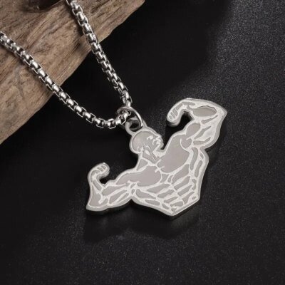 Collier pendentif haltère pour homme, plaques de levage, punk, vintage, fitness, gym, sport, bijoux, cadeau, tendance de la mode