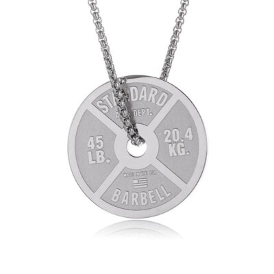 Collier pendentif haltère pour homme, plaques de levage, punk, vintage, fitness, gym, sport, bijoux, cadeau, tendance de la mode