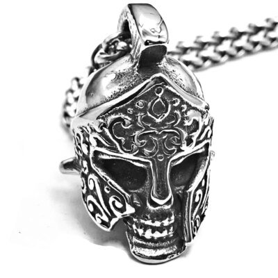 28527-4860c8.jpg Colliers Vintage Norse Spartan Kokor Helme pour Hommes, Pendentif TĂȘte de Mort Vibasine, Acier Inoxydable, Amulette Prairie, GrĂšce, Bijoux Cadeaux pour Hommes