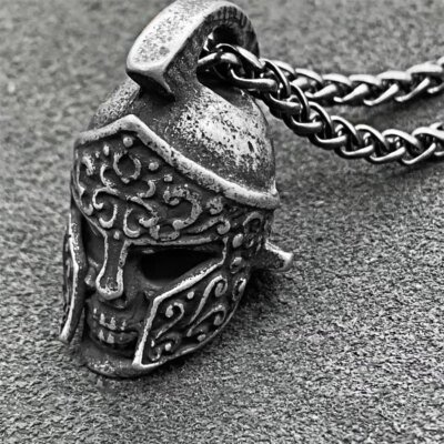28527-d9826a.jpg Colliers Vintage Norse Spartan Kokor Helme pour Hommes, Pendentif TĂȘte de Mort Vibasine, Acier Inoxydable, Amulette Prairie, GrĂšce, Bijoux Cadeaux pour Hommes