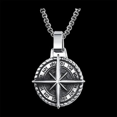 Chaîne en acier inoxydable 316, pendentif nord Viking, collier boussole pour hommes, cadeau pour petit ami 246, livraison directe