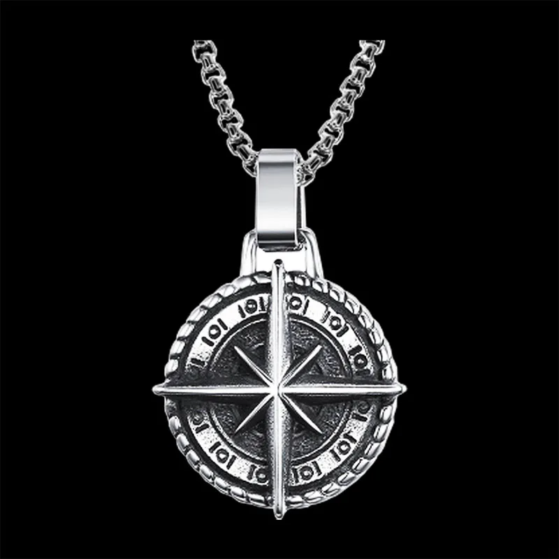 Chaîne en acier inoxydable 316, pendentif nord Viking, collier boussole pour hommes, cadeau pour petit ami 246, livraison directe – Image 2
