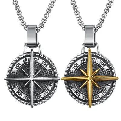 Chaîne en acier inoxydable 316, pendentif nord Viking, collier boussole pour hommes, cadeau pour petit ami 246, livraison directe – Image 4