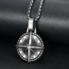 Chaîne en acier inoxydable 316, pendentif nord Viking, collier boussole pour hommes, cadeau pour petit ami 246, livraison directe