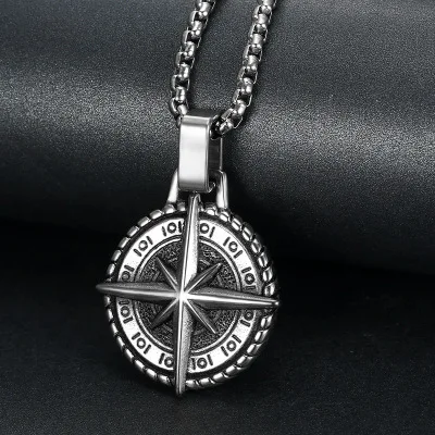 Chaîne en acier inoxydable 316, pendentif nord Viking, collier boussole pour hommes, cadeau pour petit ami 246, livraison directe – Image 5