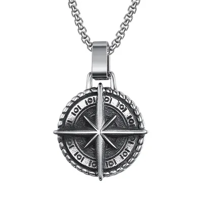 Chaîne en acier inoxydable 316, pendentif nord Viking, collier boussole pour hommes, cadeau pour petit ami 246, livraison directe – Image 3