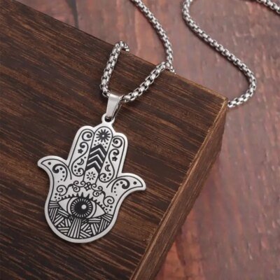 28587-4f97c9.jpg Collier Rune Vintage en Acier Inoxydable pour Homme, Pendentif Oeil d'Horus Anubis, Breloque Anti-Allergies