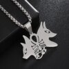 Collier Rune Vintage en Acier Inoxydable pour Homme, Pendentif Oeil d'Horus Anubis, Breloque Anti-Allergies