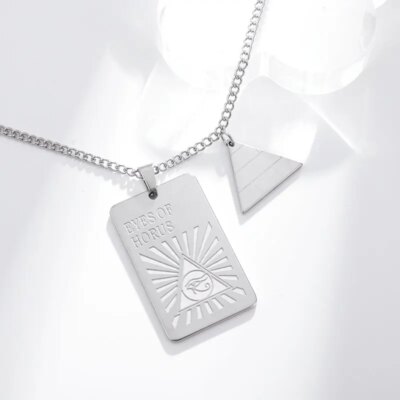 28611-b1a1f8.jpg Collier Rune Vintage en Acier Inoxydable pour Homme, Pendentif Oeil d'Horus Anubis, Breloque Anti-Allergies