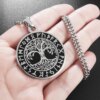 Collier Rune Vintage en Acier Inoxydable pour Homme, Pendentif Oeil d'Horus Anubis, Breloque Anti-Allergies