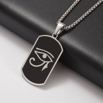 28629-68f335.jpg Collier Rune Vintage en Acier Inoxydable pour Homme, Pendentif Oeil d'Horus Anubis, Breloque Anti-Allergies