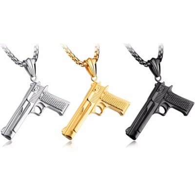 Collier en acier inoxydable de style européen pour hommes et femmes, pendentif odor, aigle du désert, bijoux JONecklace, document argent, or, document noir