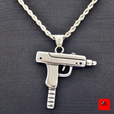 28694-012bf7.jpg Collier pendentif en acier inoxydable, Gun Supreme