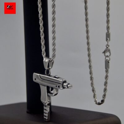 28694-8b42cf.jpg Collier pendentif en acier inoxydable, Gun Supreme