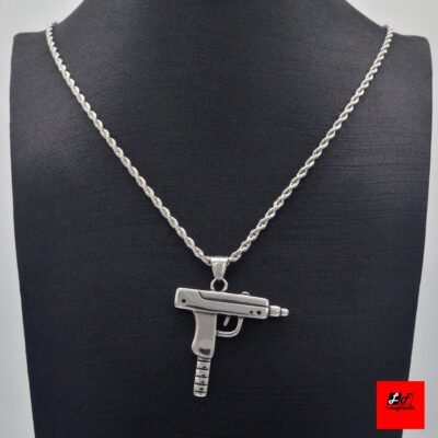 28694-c32756.jpg Collier pendentif en acier inoxydable, Gun Supreme