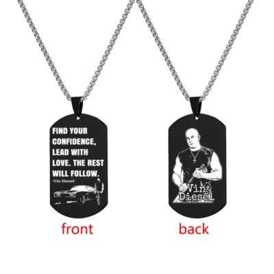 Collier Toretto Restic en Acier Inoxydable pour Homme, Citation Inspirante, Monogramme, Plaque Militaire, Pendentif Bijoux, Fast and Furious