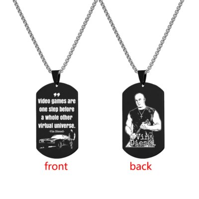 Collier Toretto Restic en Acier Inoxydable pour Homme, Citation Inspirante, Monogramme, Plaque Militaire, Pendentif Bijoux, Fast and Furious