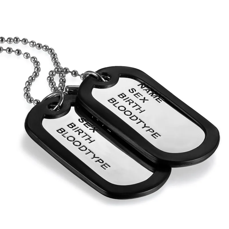 Boniskiss – collier à Double étiquette de chien militaire, avec entretoise en Silicone, pendentif en acier inoxydable, bijoux – Image 3