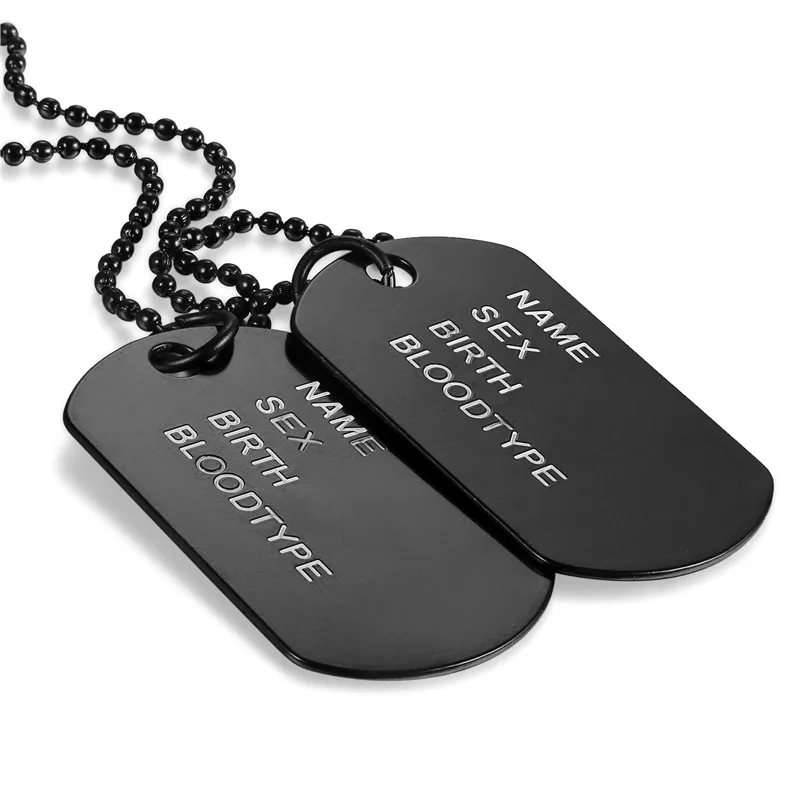 Boniskiss – collier à Double étiquette de chien militaire, avec entretoise en Silicone, pendentif en acier inoxydable, bijoux – Image 2