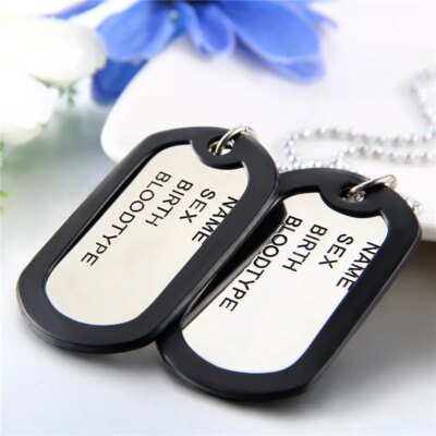 28751-f083d8.jpg Boniskiss â collier Ă Double Ă©tiquette de chien militaire, avec entretoise en Silicone, pendentif en acier inoxydable, bijoux