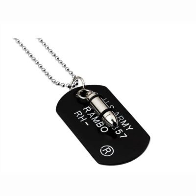 Rappeur en acier inoxydable pour hommes, bijoux de Style armée américaine, pendentif d'étiquette de chien, collier HIP Hop, livraison directe