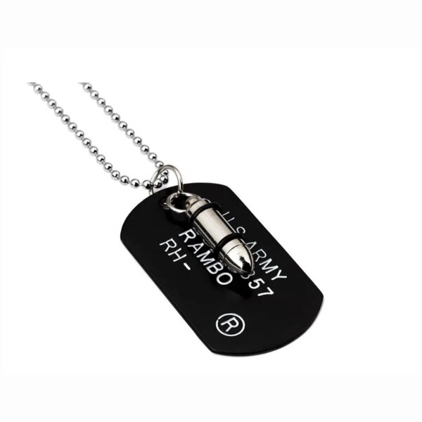 Rappeur en acier inoxydable pour hommes, bijoux de Style armée américaine, pendentif d'étiquette de chien, collier HIP Hop, livraison directe