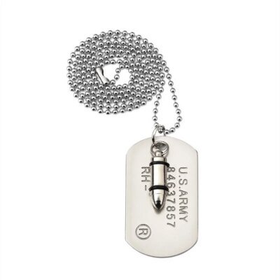 Rappeur en acier inoxydable pour hommes, bijoux de Style armée américaine, pendentif d'étiquette de chien, collier HIP Hop, livraison directe