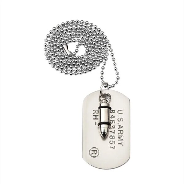 Rappeur en acier inoxydable pour hommes, bijoux de Style armée américaine, pendentif d'étiquette de chien, collier HIP Hop, livraison directe