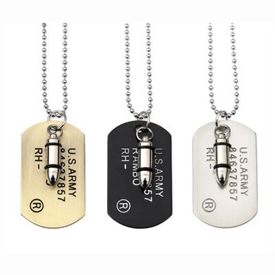Rappeur en acier inoxydable pour hommes, bijoux de Style armée américaine, pendentif d'étiquette de chien, collier HIP Hop, livraison directe