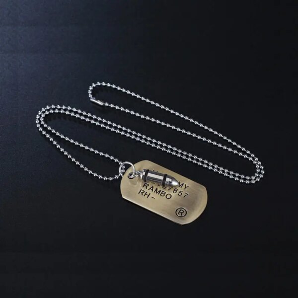 Collier à breloques en forme de balle pour homme, breloque de haute qualité, étiquette de chien, bijoux de l'armée militaire, cadeau unique, 1 pièce