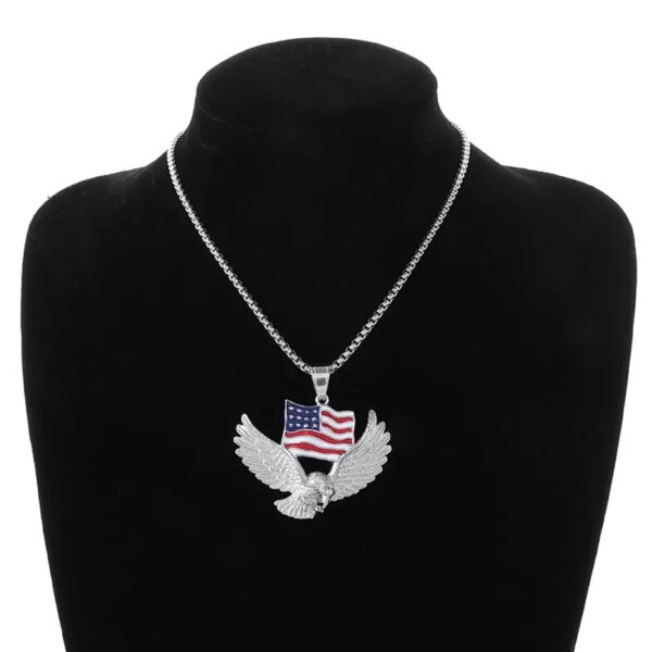 Collier à breloques Eagle Feel pour homme, collier pendentif Eagle Tag, punk rock, nordique, viking, américain – Image 5