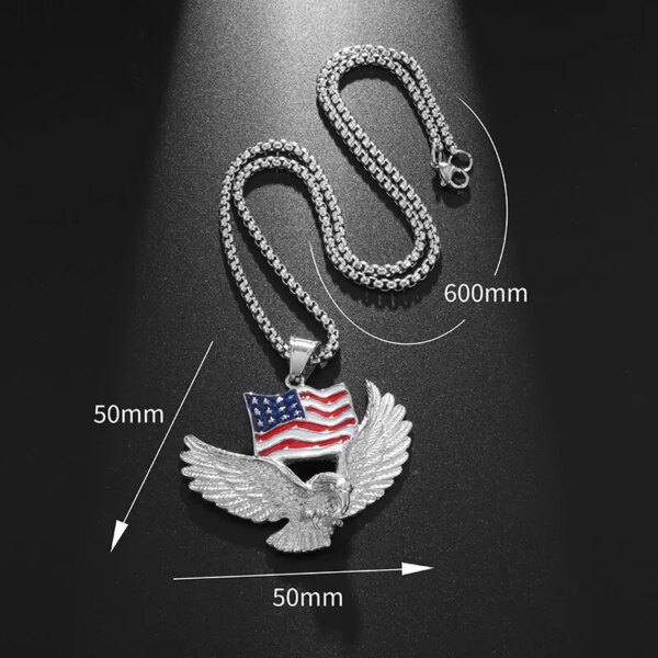 Collier à breloques Eagle Feel pour homme, collier pendentif Eagle Tag, punk rock, nordique, viking, américain – Image 6