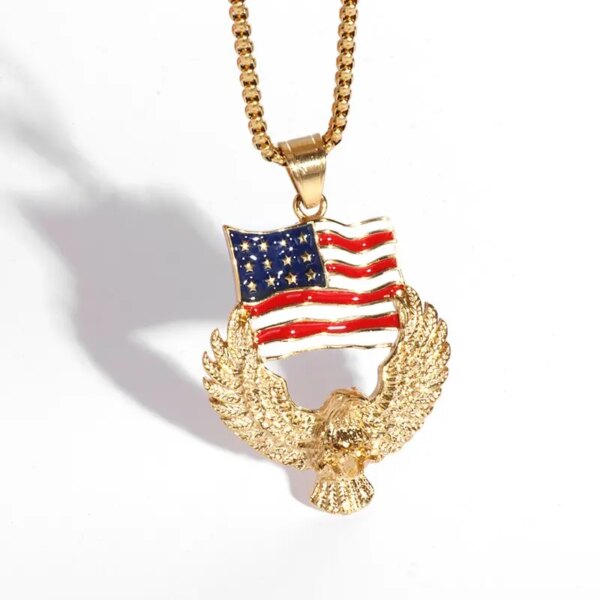 Collier à breloques Eagle Feel pour homme, collier pendentif Eagle Tag, punk rock, nordique, viking, américain – Image 2