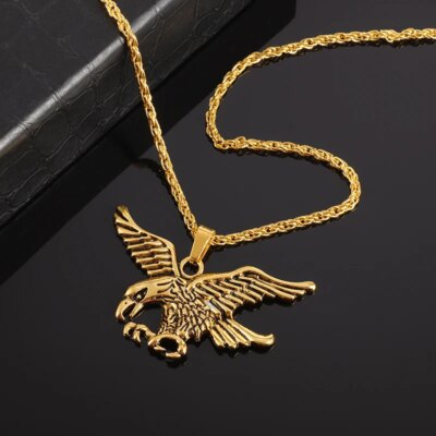 Collier à breloques Eagle Feel pour homme, collier pendentif Eagle Tag, punk rock, nordique, viking, américain