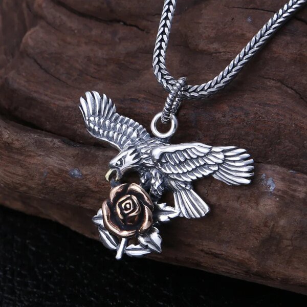 Collier à breloques Eagle Feel pour homme, collier pendentif Eagle Tag, punk rock, nordique, viking, américain