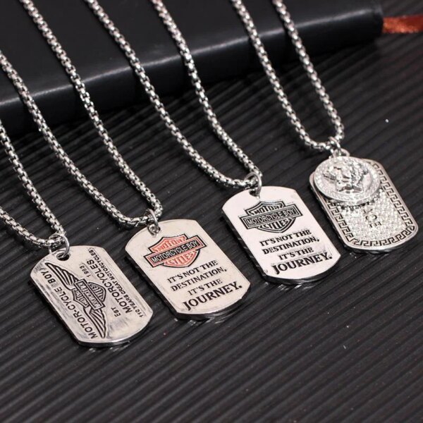JOInterface-Collier en acier au titane pour hommes, pendentif hip hop, marque de l'armée cubaine, accessoires de mode pour dames, cadeau de fête d'anniversaire