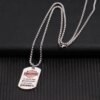 JOInterface-Collier en acier au titane pour hommes, pendentif hip hop, marque de l'armée cubaine, accessoires de mode pour dames, cadeau de fête d'anniversaire