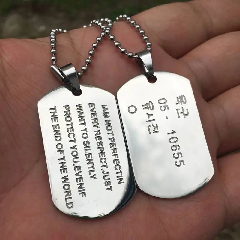 Plaque signalétique militaire en acier inoxydable pour homme, pendentif JOMens, étiquettes de style armée