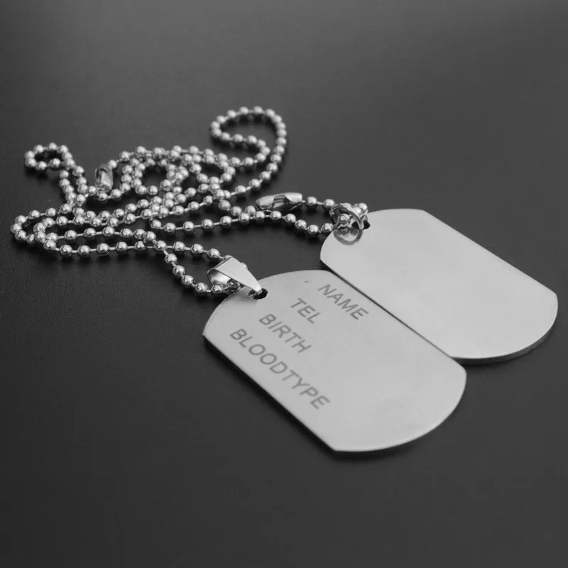 Plaque signalétique militaire en acier inoxydable pour homme, pendentif JOMens, étiquettes de style armée – Image 4