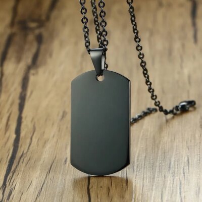 Étiquette de chien militaire gravée Standard vierge, pendentif en acier inoxydable pour hommes et femmes, bijou à breloque uni