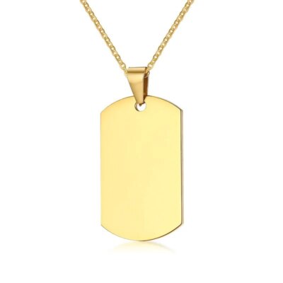 Étiquette de chien militaire gravée Standard vierge, pendentif en acier inoxydable pour hommes et femmes, bijou à breloque uni
