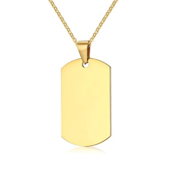 Étiquette de chien militaire gravée Standard vierge, pendentif en acier inoxydable pour hommes et femmes, bijou à breloque uni