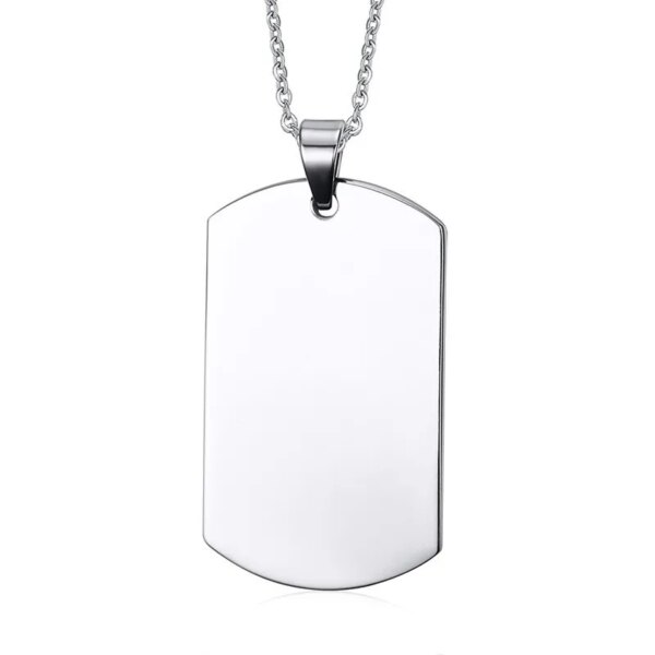 Étiquette de chien militaire gravée Standard vierge, pendentif en acier inoxydable pour hommes et femmes, bijou à breloque uni