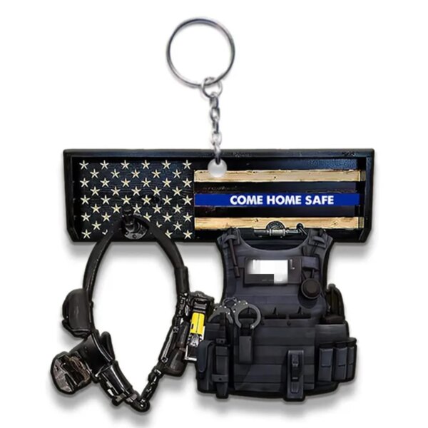 Porte-clés acrylique Uniforme Militaire Voiture Porte-clés Femmes Hommes Personnalisé Porte-clés Moto Bijoux Amis Couple Match Sac Charme