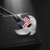 American Feel-Collier Eagle avec pendentif à breloque en alliage, bijoux de déclaration, document en or, haute qualité